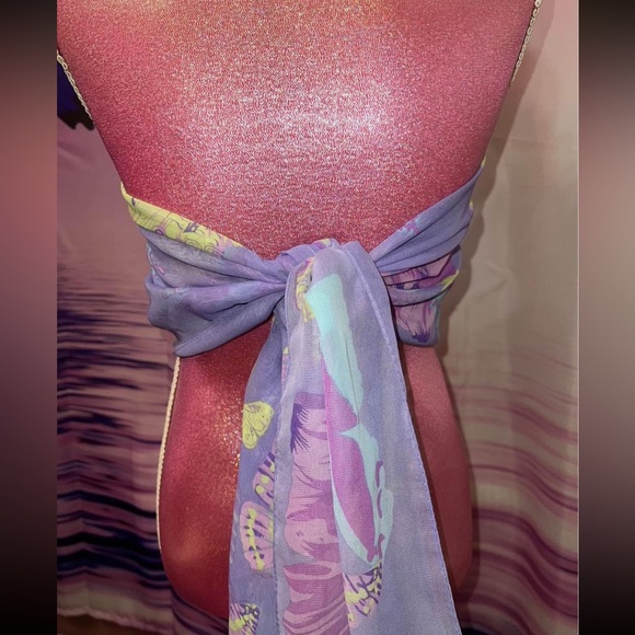 vintage butterfly mesh scarf - Picture 2 of 6